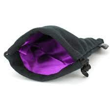 Easy Roller Dice Bag - Velvet Black w/ Purple Interior (3.75x4)